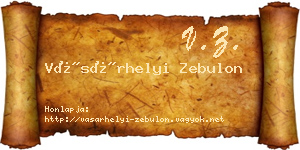 Vásárhelyi Zebulon névjegykártya